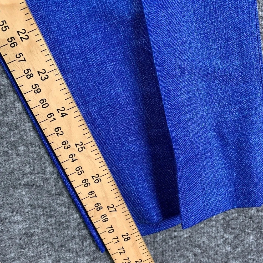 Loro Piana Suit Men 46R Blue Summertime Linen Silk 34x28 Double Breasted 2 Piece - Picture 15 of 16